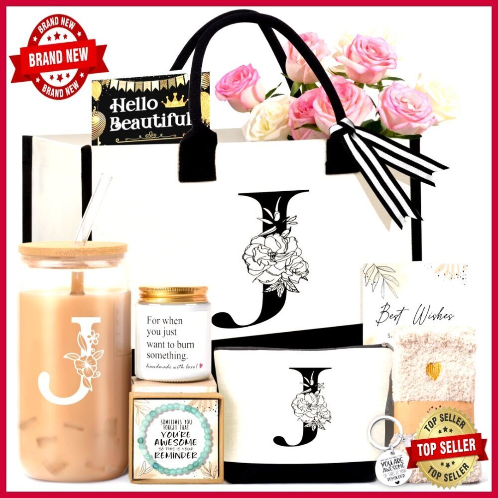 Personalized Monogrammed Tote Bag Set with Cosmetic Bag and Accessories